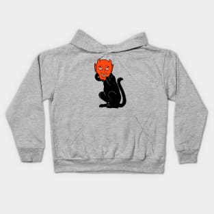 Black cat and devil mask Kids Hoodie